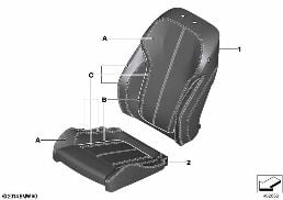 INDIVIDUAL SPORTS SEAT COVER, FRONT diagram for BMW X5 F15 25dX