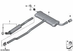 EXHAUST SYSTEM, REAR diagram for BMW X1 F48 LCI 18dX