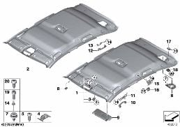 HEADLINING diagram for BMW 2 Series F45 Active Tourer LCI 216d