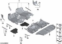 FLOOR COVERING diagram for BMW 2 Series F45 Active Tourer LCI 216d