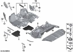 FLOOR COVERING diagram for BMW 2 Series F45 Active Tourer LCI 216d