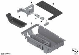 STORAGE TRAY, CENTER CONSOLE diagram for BMW 6 Series F06 Gran Coupé 650i