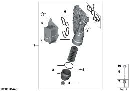 Olievoorziening-oliefilter, warmteruiler diagram for BMW X2 F39 28iX