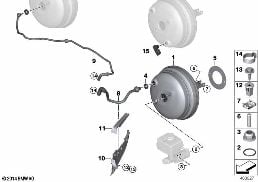POWER BRAKE UNIT DEPRESSION diagram for BMW X5 E70 3.0sd