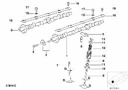 Comando p.válvulas-árvore cames/ lubrif. diagram for BMW 7 Series E38 750i