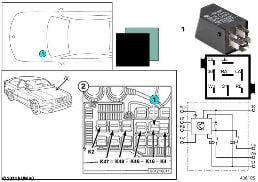 RELAY FOR HAZARD-WARNING LIGHTS K16 diagram for BMW 3 Series E36 325i