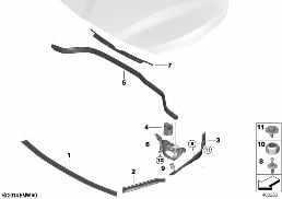 HOOD SEALS diagram for BMW 2 Series F45 Active Tourer LCI 225i