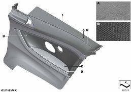 INDIV.LATERAL TRIM PANEL, LEATHER