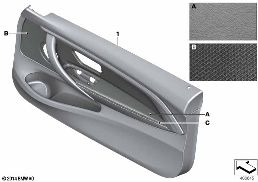 Quartela porta dianteira em pele Ind. diagram for BMW 4 Series F33 LCI 430iX