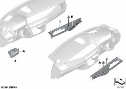 INDIVIDUAL INSTRUMENT PANEL MOUNT. PARTS diagram for BMW X5 F15 25dX