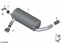 EXHAUST SYSTEM, REAR diagram for BMW 4 Series F32 420i