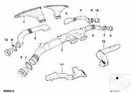 OUTFLOW NOZZLES/COVERS diagram for BMW 8 Series E31 850Ci