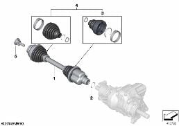 OUTPUT SHAFT FRONT RIGHT diagram for BMW X2 F39 M35iX