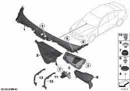 TRIM, WINDSHIELD COWL, OUTER diagram for BMW 4 Series F32 428i