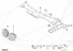 EXTERIOR TRIM / GRILL diagram for BMW Z3 E36 1.9