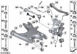 REAR AXLE SUPPORT/WHEEL SUSPENSION