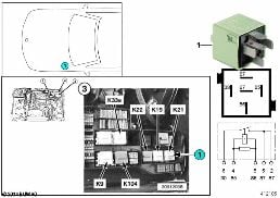 RELAY, AUXILIARY FAN, STAGE 1 K21 diagram for BMW 3 Series E36 325i