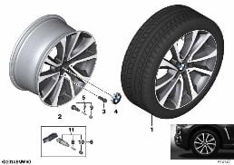 Rueda radios en V AL BMW 595 - 19'' diagram for BMW X6 F16 35iX