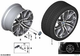 Rueda radios en V AL BMW 597 - 20'' diagram for BMW X6 F16 35iX