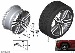 Rueda radios dobles M AL BMW 623 - 19'' diagram for BMW X6 F16 35iX