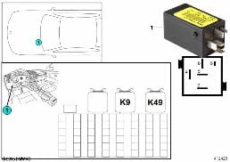 RELAY, REAR FRONT LAMP K49 diagram for BMW 3 Series E36 325i