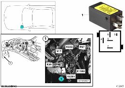 RELAY, REAR FRONT LAMP K49 diagram for BMW Z3 E36 1.9
