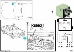 Relé CNG K69921 diagram for BMW 3 Series E36 323ti