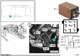 RELAY FOR CRASH ALARM N17 diagram for BMW Z3 E36 1.9