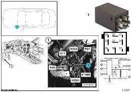 RELAY FOR CRASH ALARM N17 diagram for BMW Z3 E36 1.9