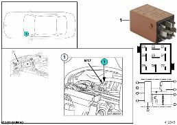 RELAY FOR CRASH ALARM N17 diagram for BMW 3 Series E36 325i
