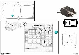 Relä bränslepump K6307 diagram for BMW 3 Series E36 M3
