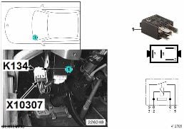 relais feu montants B K134 diagram for BMW 7 Series E38 750iLS