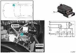 Relais bougie de préchauffage K2000 diagram for BMW 5 Series E39 525td