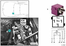 Relais essuie-glace 1 K36 diagram for BMW 5 Series E39 525td