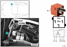 Relais essuie-glace 2 K37 diagram for BMW 5 Series E39 525td