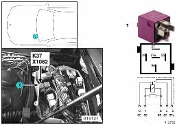 RELAY FOR WIPER 2 K37 diagram for BMW 5 Series E39 530i