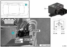 继电器 断开 第 2 蓄电池 K447 diagram for BMW 5 Series F10 LCI 530dX