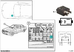 RELAY FOR START DETECTION K6307 diagram for BMW 3 Series E36 325i
