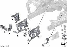 MOUNTING PARTS, ENGINE COMPARTMENT diagram for BMW 6 Series F12 650iX