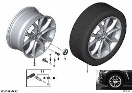 Rueda radios en V AL BMW 594 - 19'' diagram for BMW X6 F16 35iX