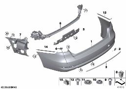 TRIM COVER, REAR diagram for BMW 3 Series F34 GT 335iX