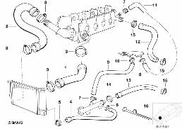 冷却系统水导向软管 diagram for BMW 3 Series E36 318i