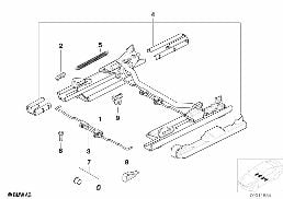 Rail de siege de siege avant diagram for BMW 5 Series E39 525td