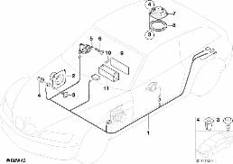 SINGLE COMPONENTS STEREO SYSTEM diagram for BMW Z3 E36 2.8