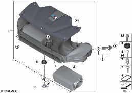 Ansauggeräuschdämpfer/Filtereinsatz/HFM diagram for BMW X5 M F85 X5 M