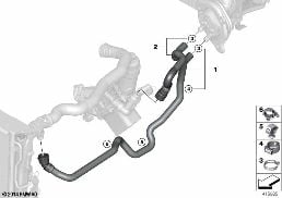 COOLING WATER HOSES diagram for BMW 2 Series F22 LCI 225d