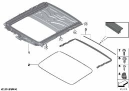 Schiebehebedach-Rahmen diagram for BMW X6 F16 28iX