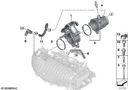 THROTTLE HOUSING ASSY diagram for BMW i8 I15 i8
