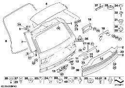 SINGLE COMPONENTS FOR TRUNK LID diagram for BMW X3 E83 LCI 2.0i