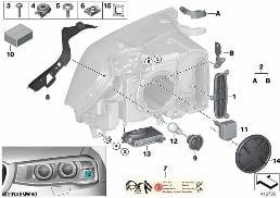 SEPARATE COMPONENTS HEADLIGHT XENON/AHL diagram for BMW X3 F25 20iX